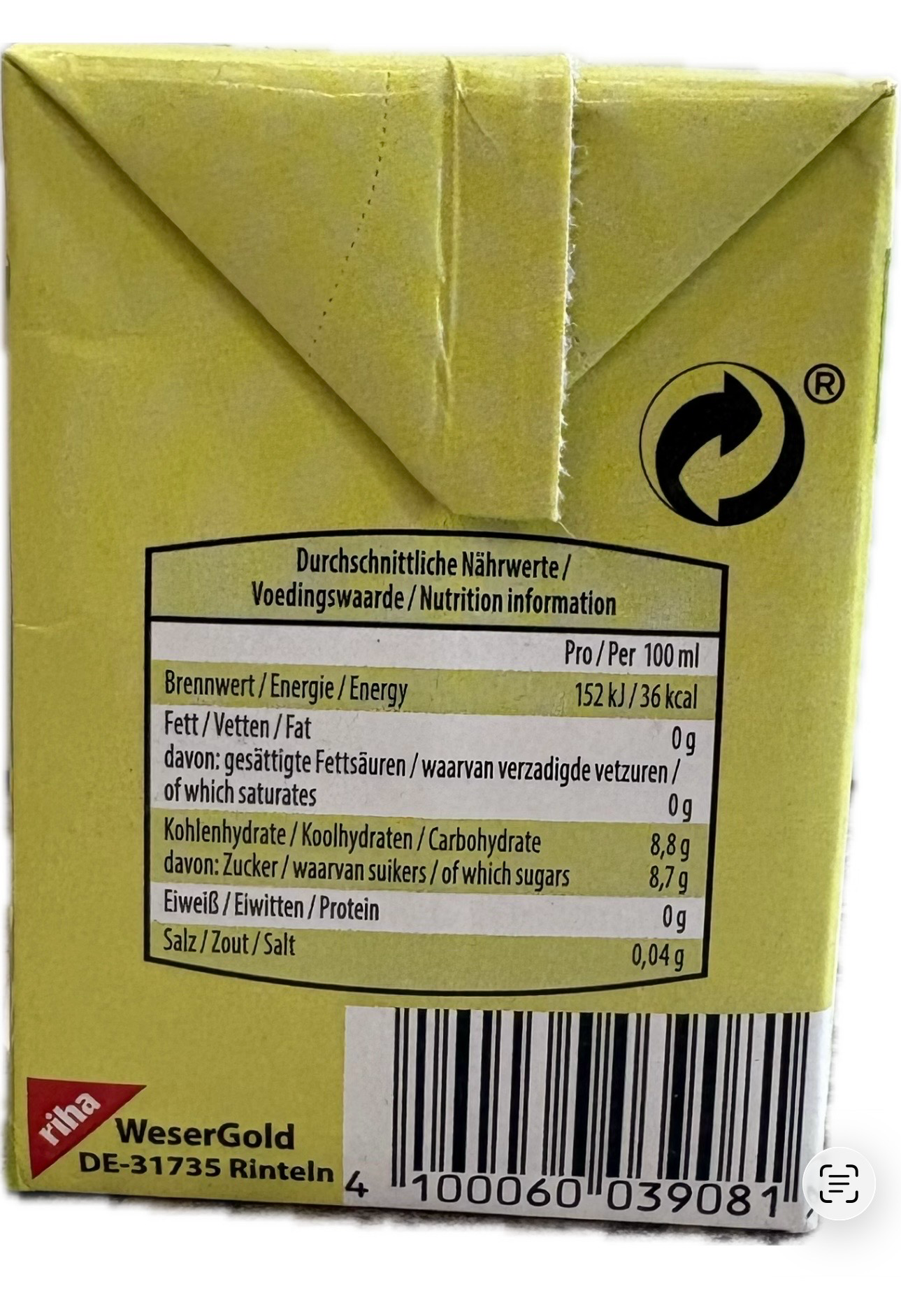 Durstlöscher Honigmelonen-Zitronen-Geschmack