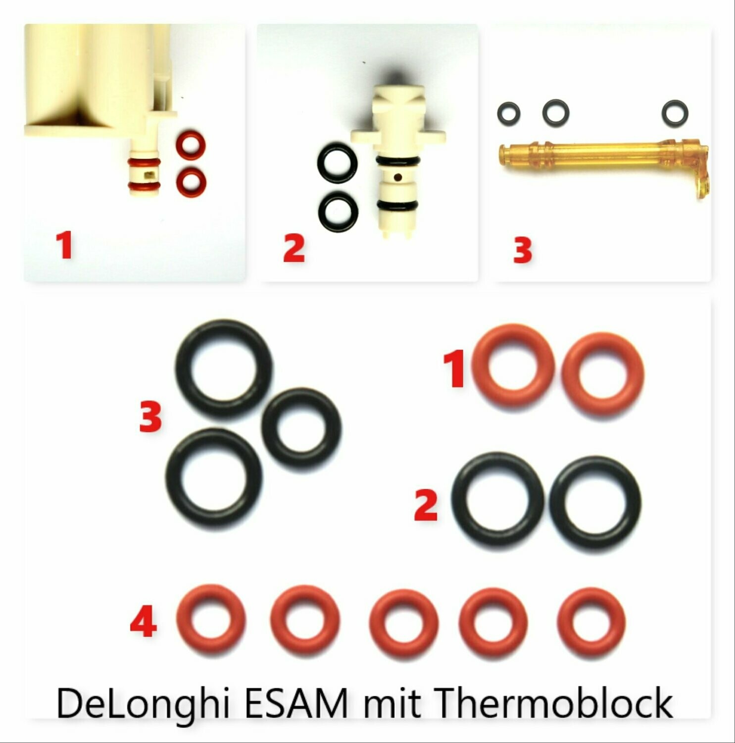 Delonghi AEG Dichtung SET Dichtungsatz O-Ring Brühkolben mit Thermoblock  ESAM