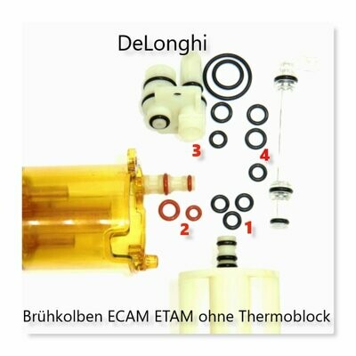 Delonghi AEG Dichtung Dichtungssatz O-Ring SET klein für Kolben ohne Thermoblock ECAM ETAM