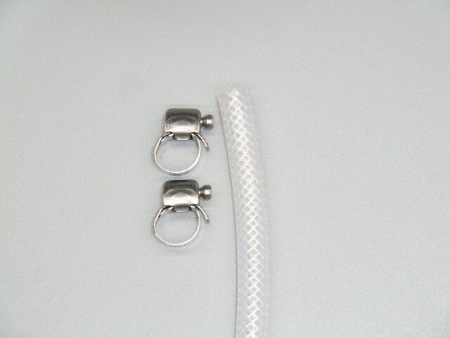 Silikon Gewebeschlauch Schlauch Innen ID 4,2 x 2 mm  8,2 mm Außen+ Schraubschellen R+S / Klemme Oetiker Lebensmitteleicht weich
