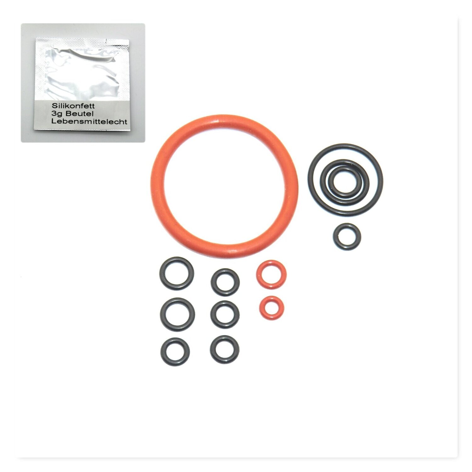 Delonghi AEG Dichtung SET Klein+ Fett 3g Dichtungssatz O-Ring Kolben ohne Thermoblock ECAM ETAM