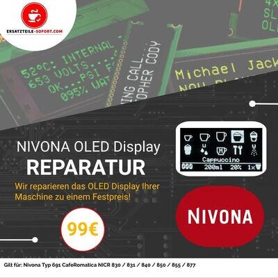 Nivona OLED Display Service Typ 691 Cafe Romantica NCIR Serie 8