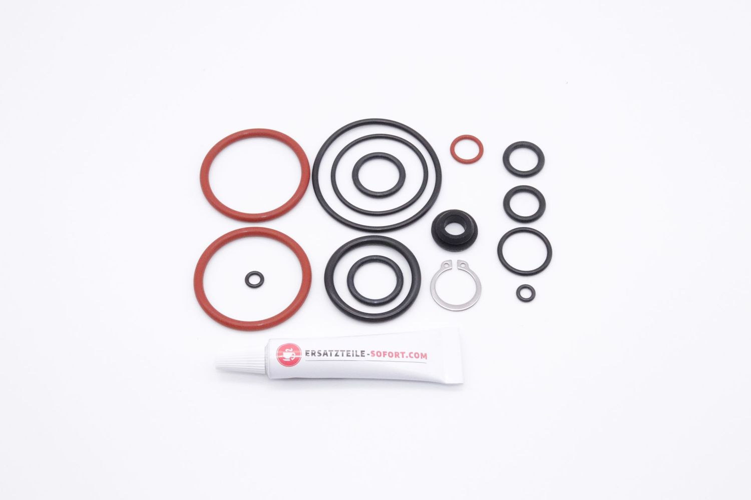 Dichtung O-Ring  Rot Thermoblock Druckzylinder Drainageventil / Formdichtung für Stößel Fett SET Krups EA 68 69 80 81 82 90 Rowenta ES 68 EA69 AE90 Sicherungsring