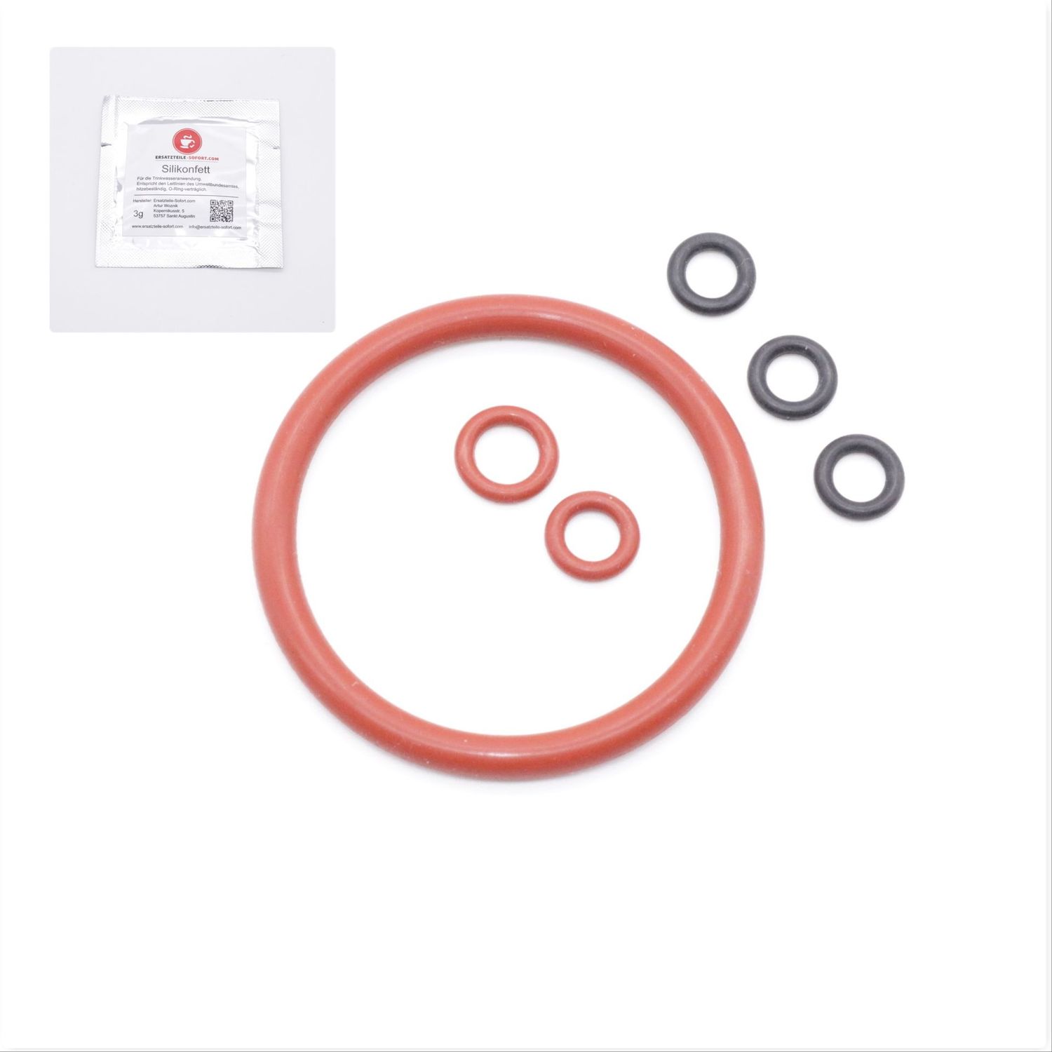 Kaffeevollautomat Siemens EQ 6 Dichtungssatz O-Ring Keramikventil -Kolben-Kupplung Brühgruppe Fett 3g Beutel
