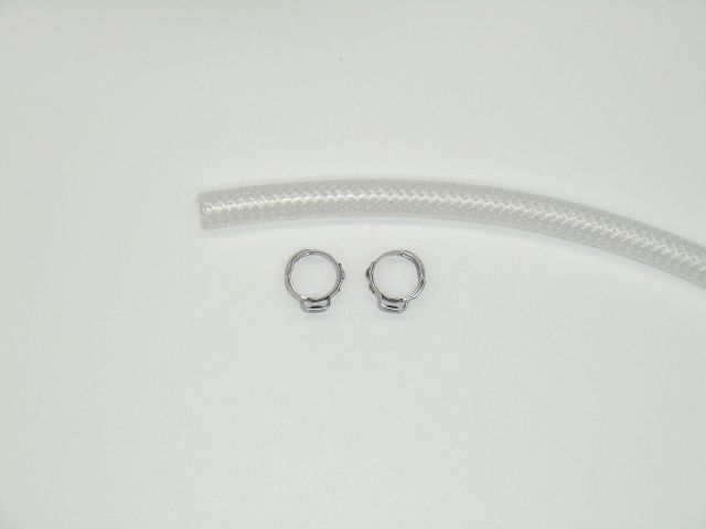 Silikon Gewebeschlauch Schlauch Innen ID 4,2 x 2 mm 8,2 mm Außen + Schellen / Klemme Oetiker Lebensmitteilecht weich