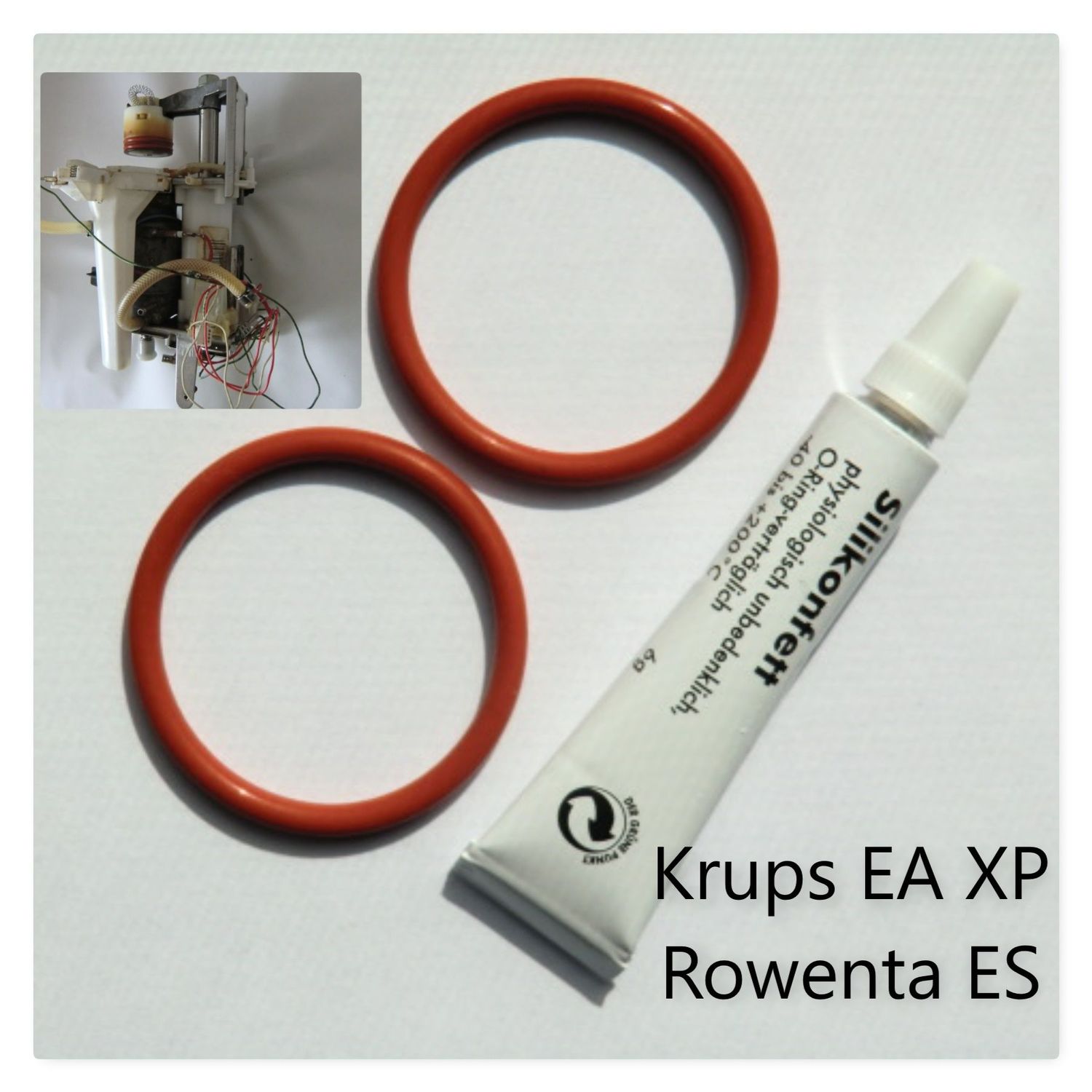 Krups EA 68 69 80 81 82 90 Rowenta ES 68 ES 69 Dichtungssatz O-Ring Rot Fett 6g Kaffeevollautomat Brühgruppe  Kolben