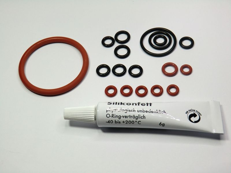 Delonghi ECAM ETAM AEG O-Ring SET Dichtungssatz Brühkolben Fett 6g . Kolben ohne Thermoblock Delonghi ECAM ETAM AEG O-Ring SET Dichtungssatz Brühkolben Fett 6g . Kolben ohne Thermoblock