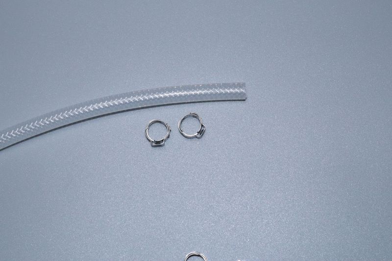 Silikon Gewebeschlauch Schlauch 25 Bar Innen ID 4,2 x 2 mm 8,2 mm Außen + Schellen / Klemme Oetiker Lebensmitteilecht weich