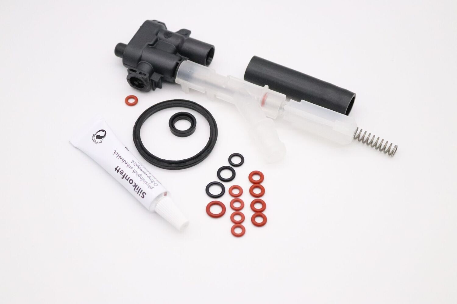 Drainageventil+Dichtungssatz Nivona NICR Miele CM Melitta Caffeo mit Feder +Fett 6g Tube