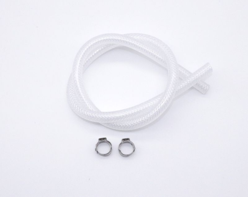 Silikon Gewebeschlauch Schlauch 25 Bar Innen ID 4,2 x 2 mm 8,2 mm Außen + Schellen / Klemme Oetiker Lebensmitteilecht weich