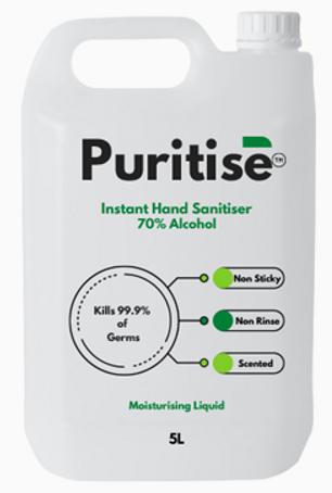 HAND SANITISER - Premium Quality, 70% Alcohol (5L)
