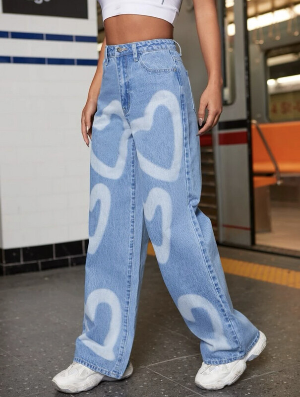 Fitted Wide Leg Denim