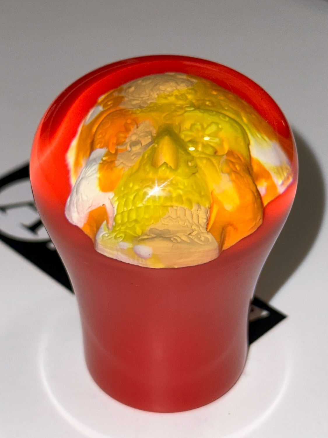 Flame Skull on Red
