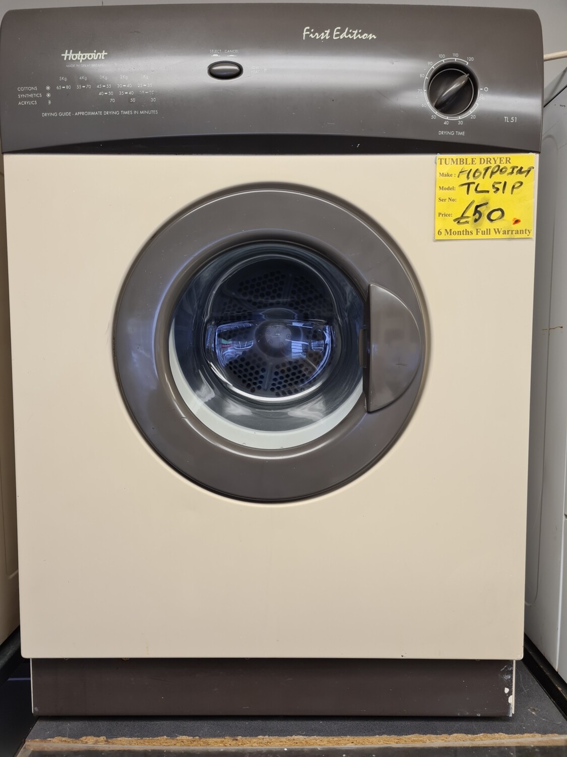 HOTPOINT VENTED TUMBLE DRYER   5Kg MODEL TL51