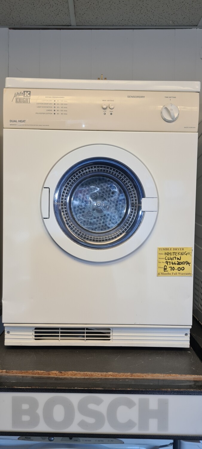 WHITE KNIGHT  6KG VENTED DRYER MODEL CL417W