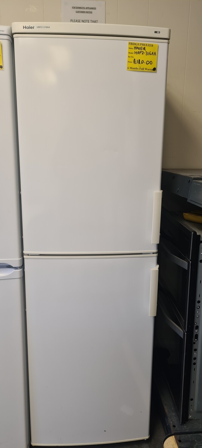 HAIER  FRIDGE FREEZER 174CM TALL 55CM WIDE  MODEL HRFZ-316AA
