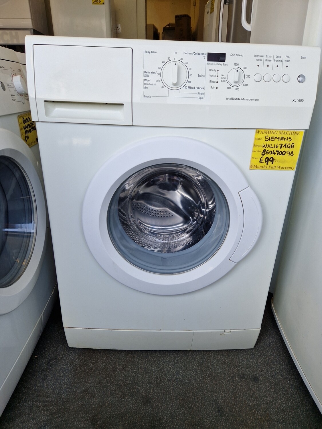 SIEMENS WASHING MACHINE  6Kg WXL167AGB