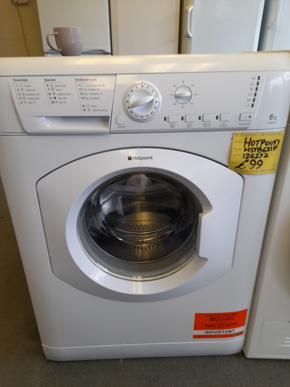 HOTPOINT SLIMLINE (DEPTH) WASHING MACHINE 6Kg HSTB621PUK