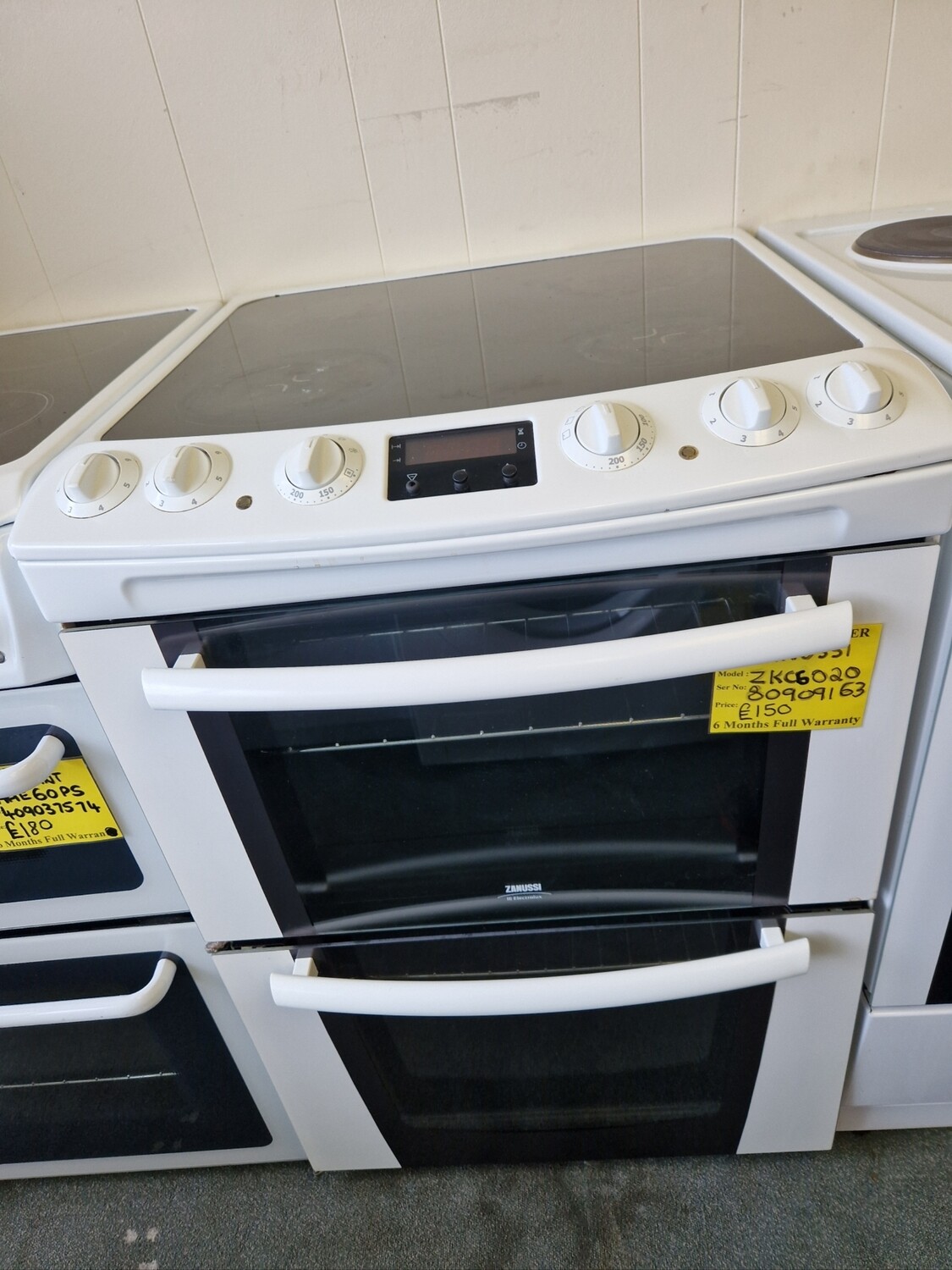 ZANUSSI DOUBLE OVEN AND  GRILL CERAMIC HOB 600mm MODEL ZKC6020