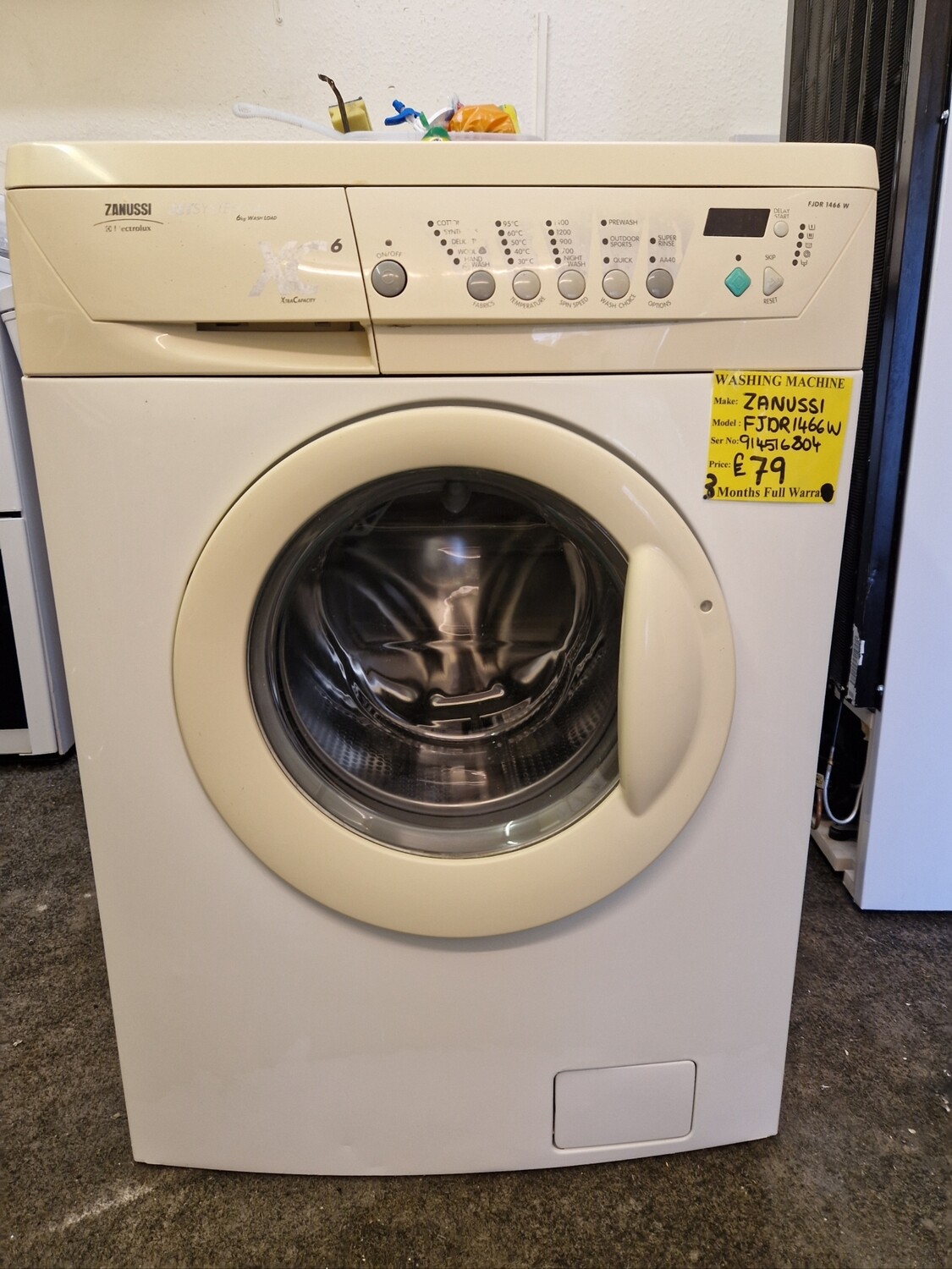 ZANUSSI WASHING MACHINE 6Kg JET SYSTEM 1400  SPIN MODEL FJDR1466W
