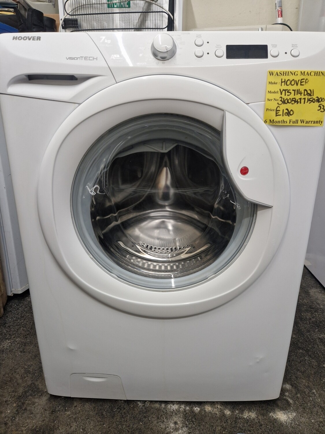 HOOVER  VISION TECH 7Kg  A+ 1400 SPIN SPEED  MODEL VTS714D2