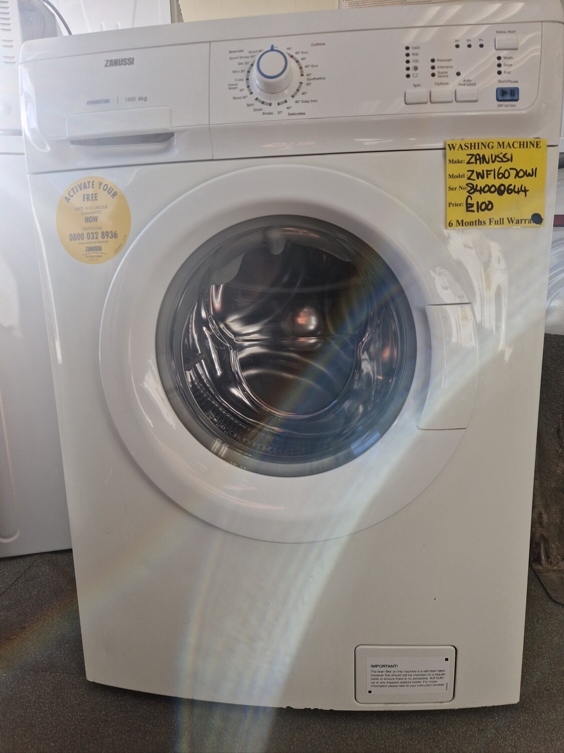 zanussi electrolux essential 1200 washing machine