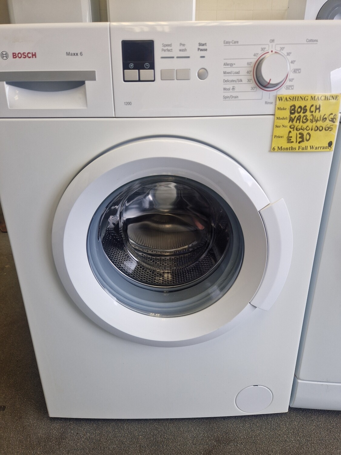 BOSCH MAXX6 WASHING MACHINE 1200 6Kg  WAB24161
