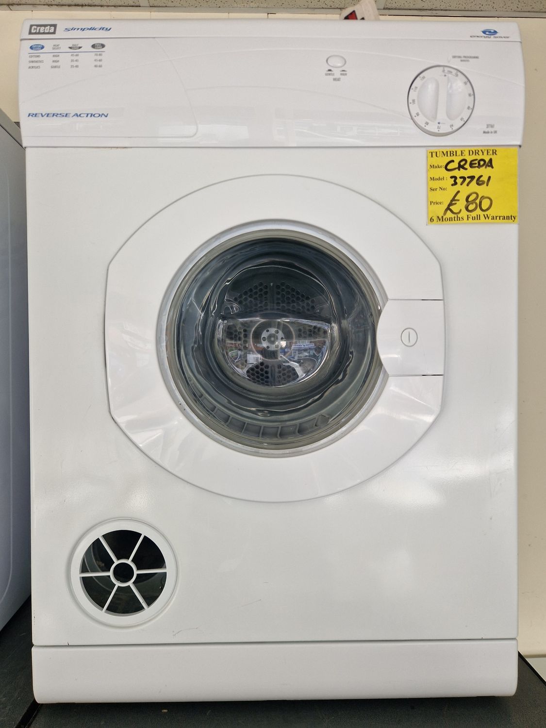 CREDA  VENTED TUMBLE DRYER MODEL 37761
