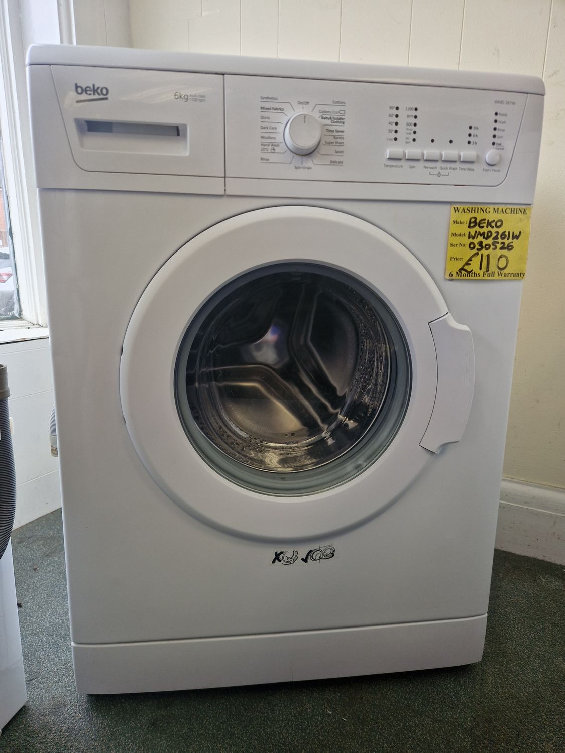 BEKO 6KG  WASHING MACHINE A+A CLASS WMD261W  6 MONTHS WARRANTY 