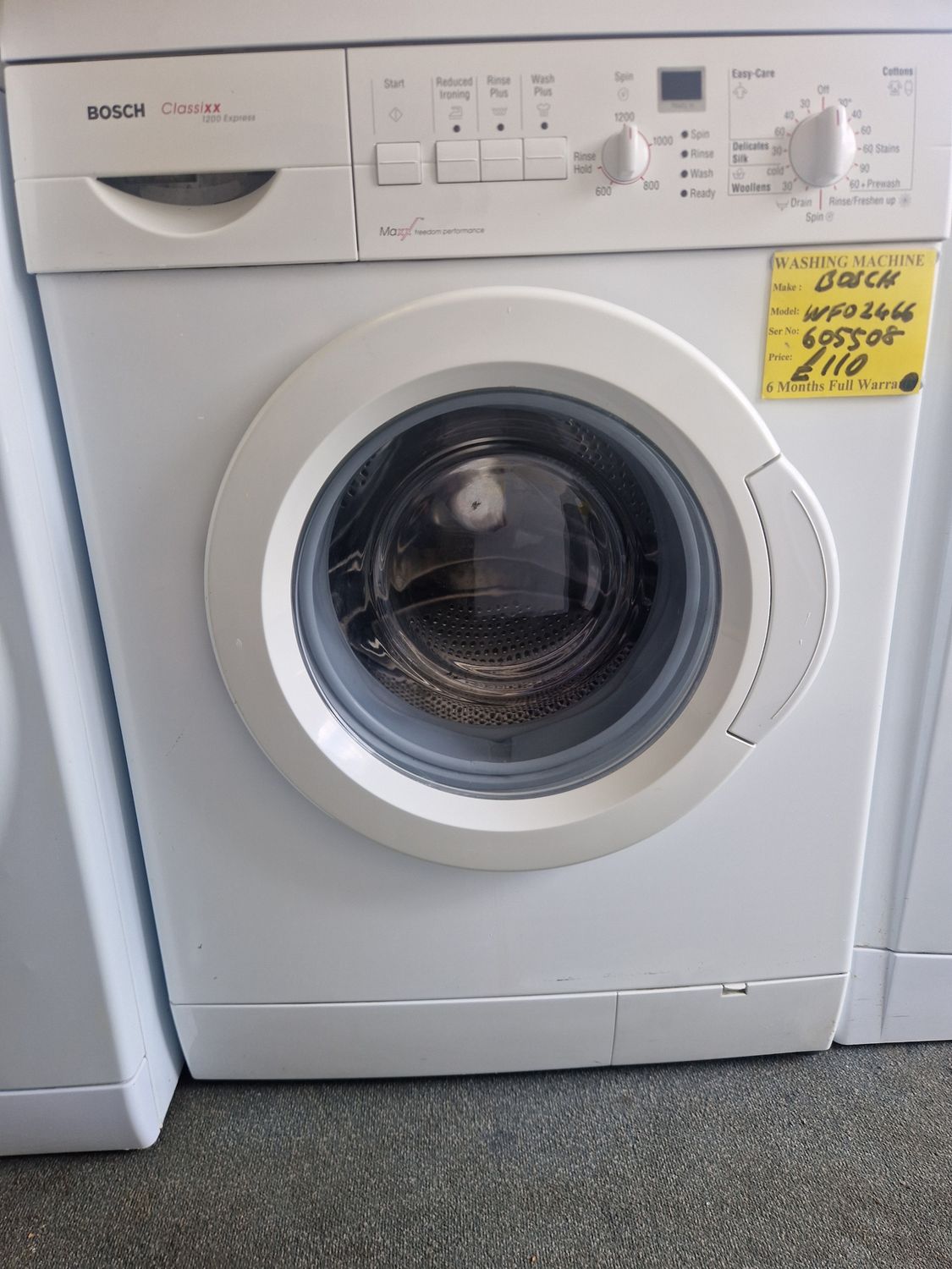 BOSCH WASHING MACHINE CLASSIXX 1200 EXPRESS 6Kg  WFO2466GB