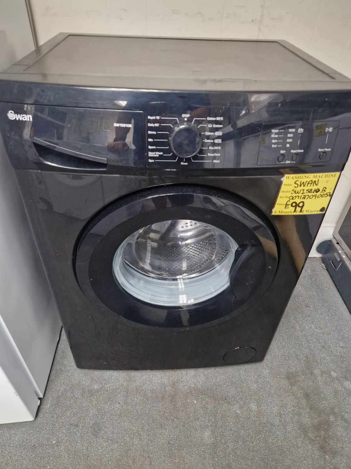 SWAN BLACK  5KG WASHING MACHINE  MODEL SW15810B