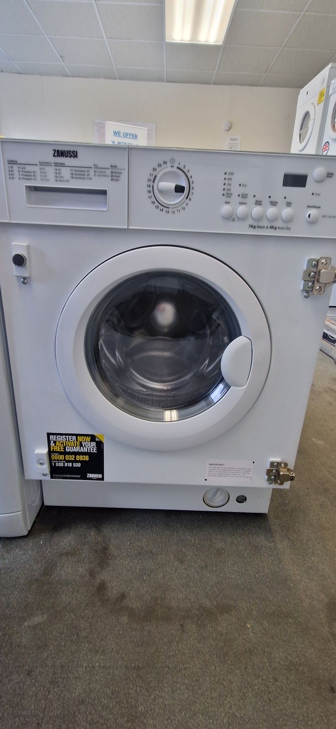 INTEGRATED ZANUSSI 7Kg WASHER DRYER 1200 SPIN MODEL ZWT71201