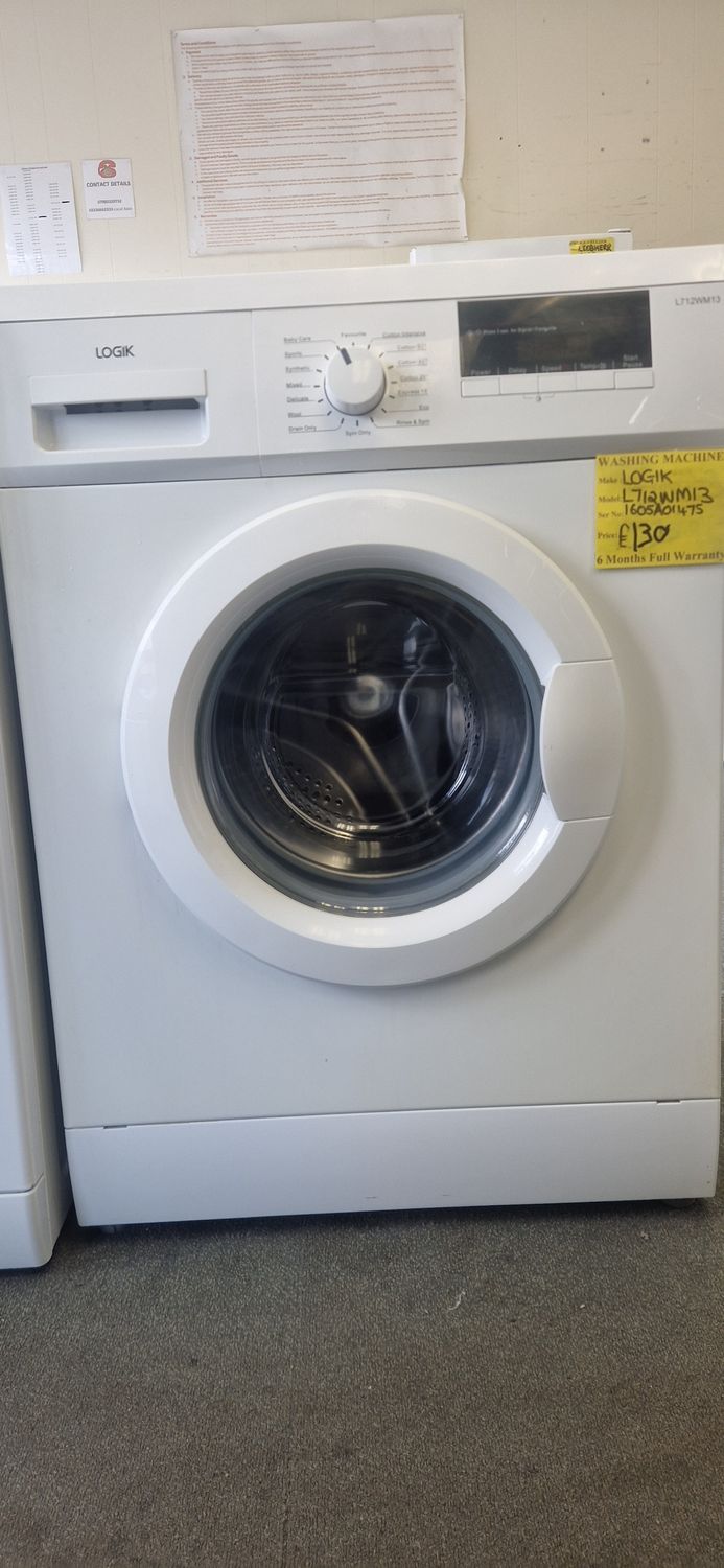 LOGIK 7KG WASHING MACHINE  DIGITAL DISPLAY MODEL L12WM13
