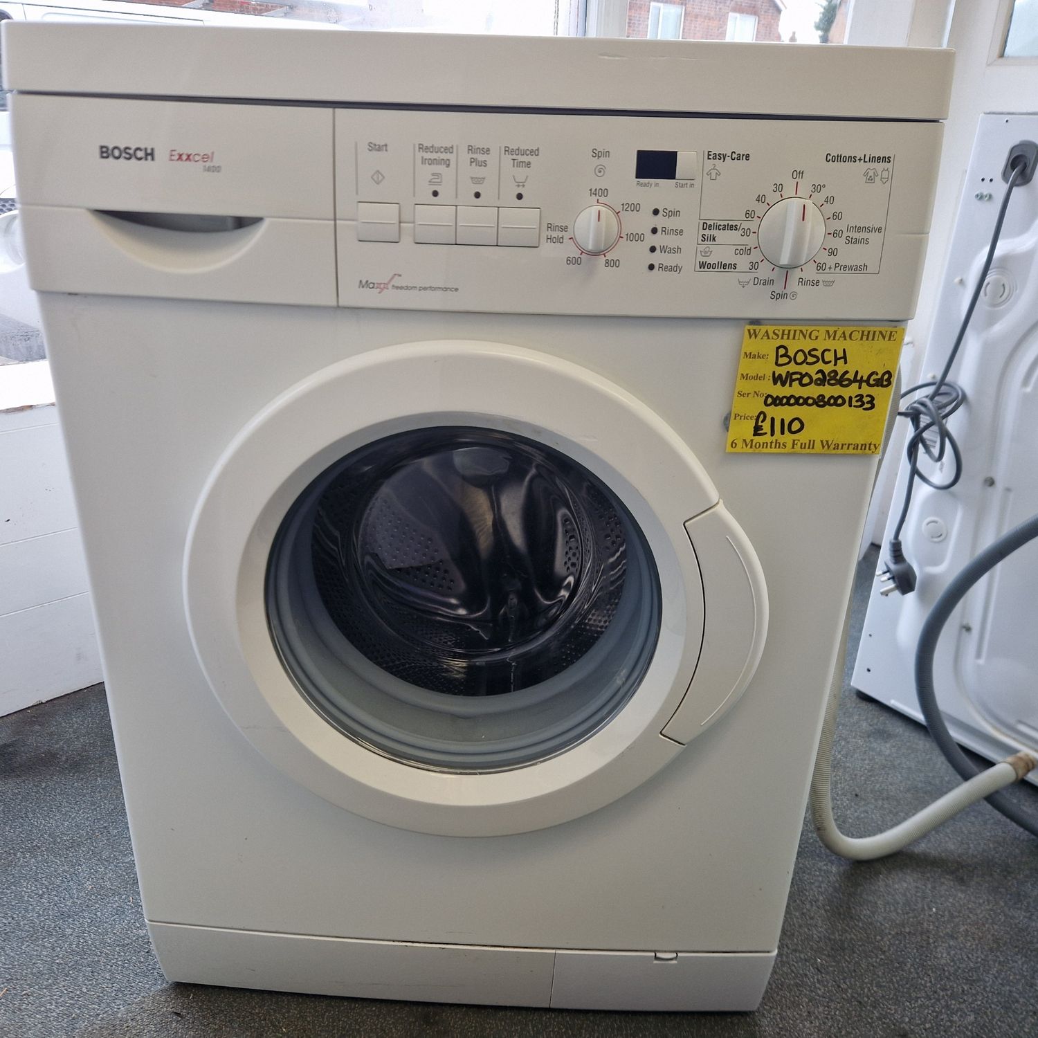 BOSCH EXXCEL EXPRESS  WASHING MACHINE 1400 EXPRESS 6Kg  WFO2864