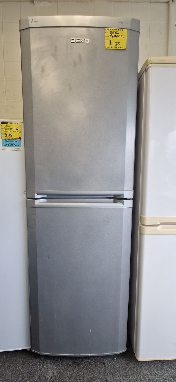 BEKO SILVER FROSTFREE A CLASS RATED FRIDGE FREEZER 188CM TALL 60CM WIDE CDA647FW