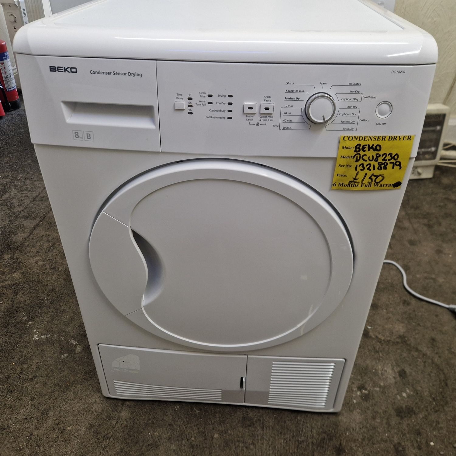 BEKO SENSOR CONDENSER TUMBLE DRYER 8Kg MODEL DCU8230W