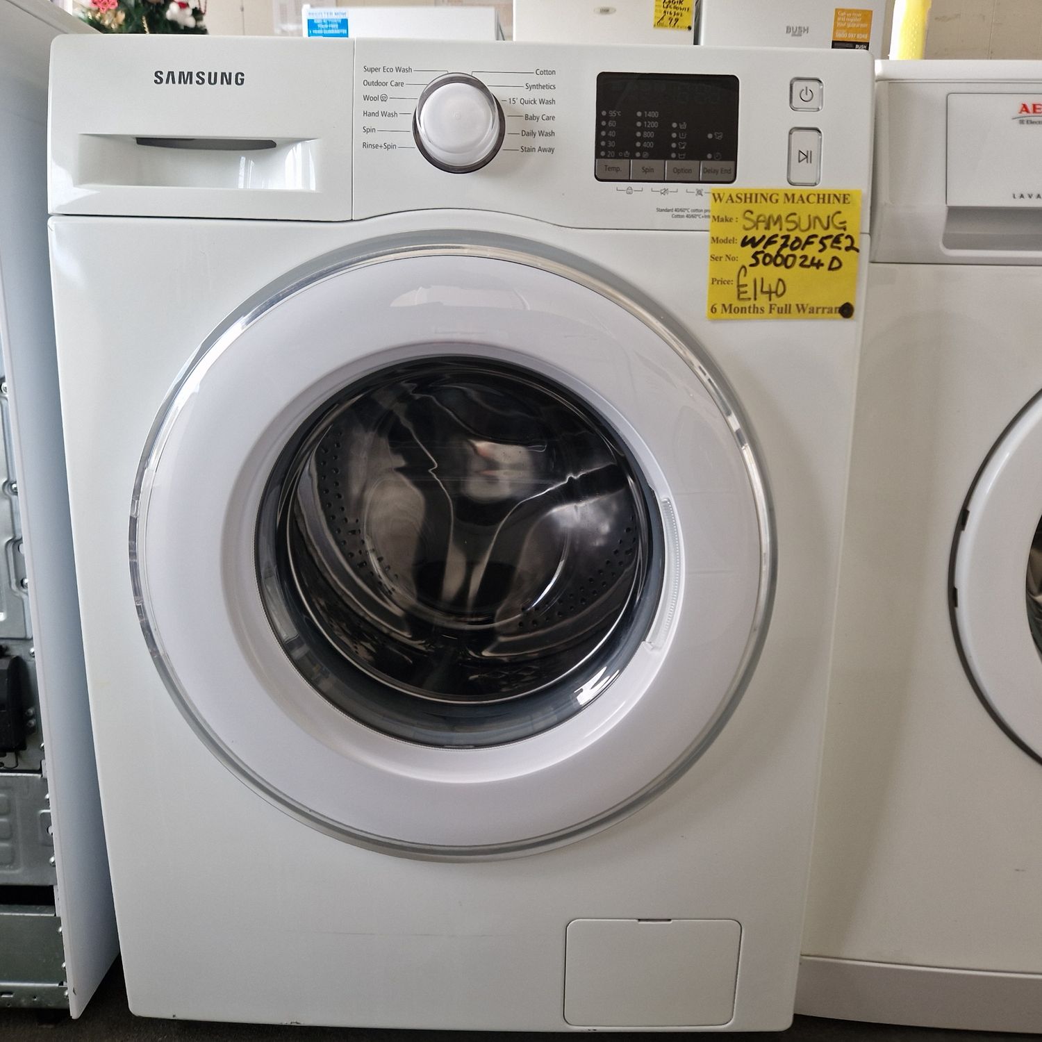 SAMSUNG ECO BUBBLE 7Kg WASHING MACHINE MODEL WF70F5E2