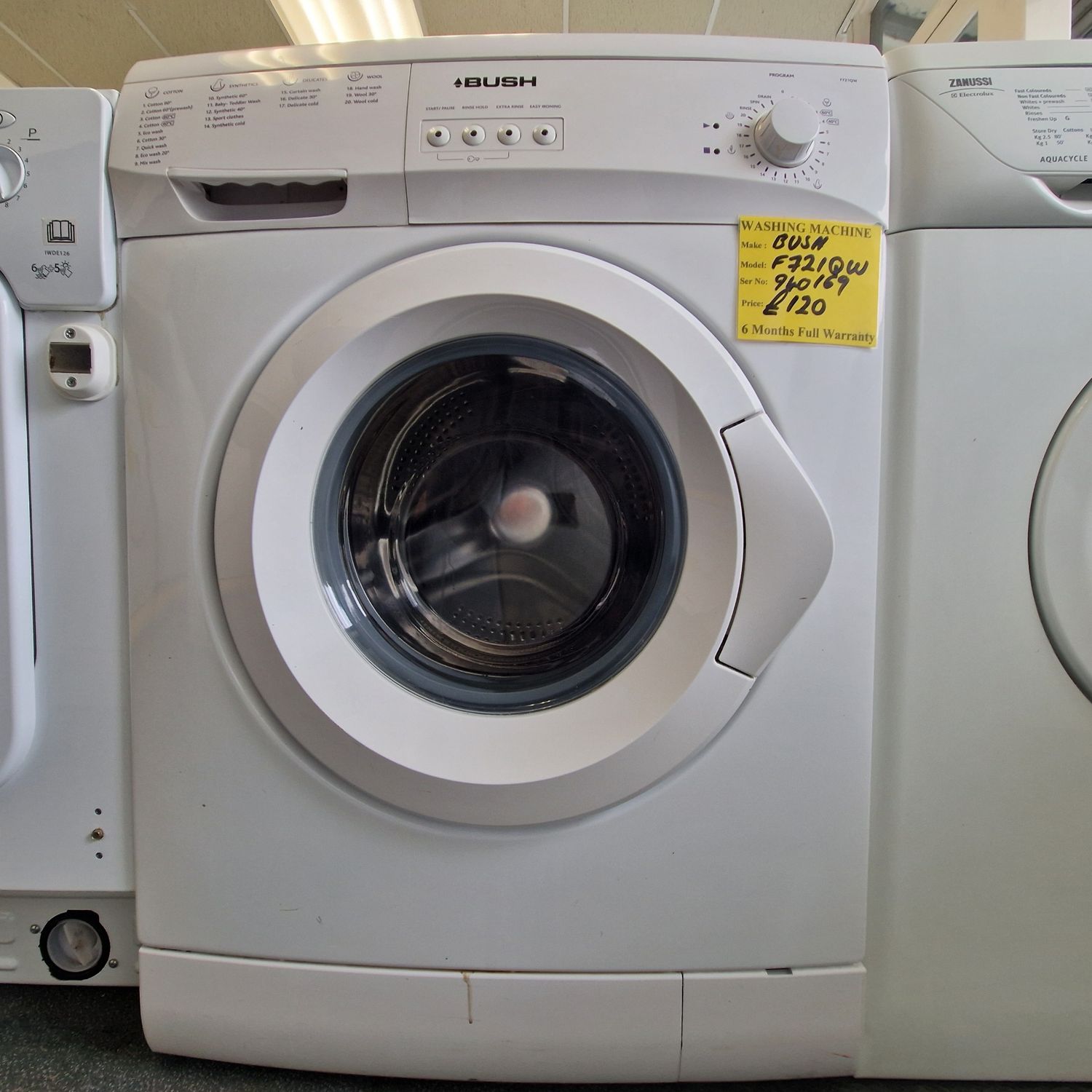 BUSH  7KG WASHING MACHINE A++ RATED  MODEL F721QW