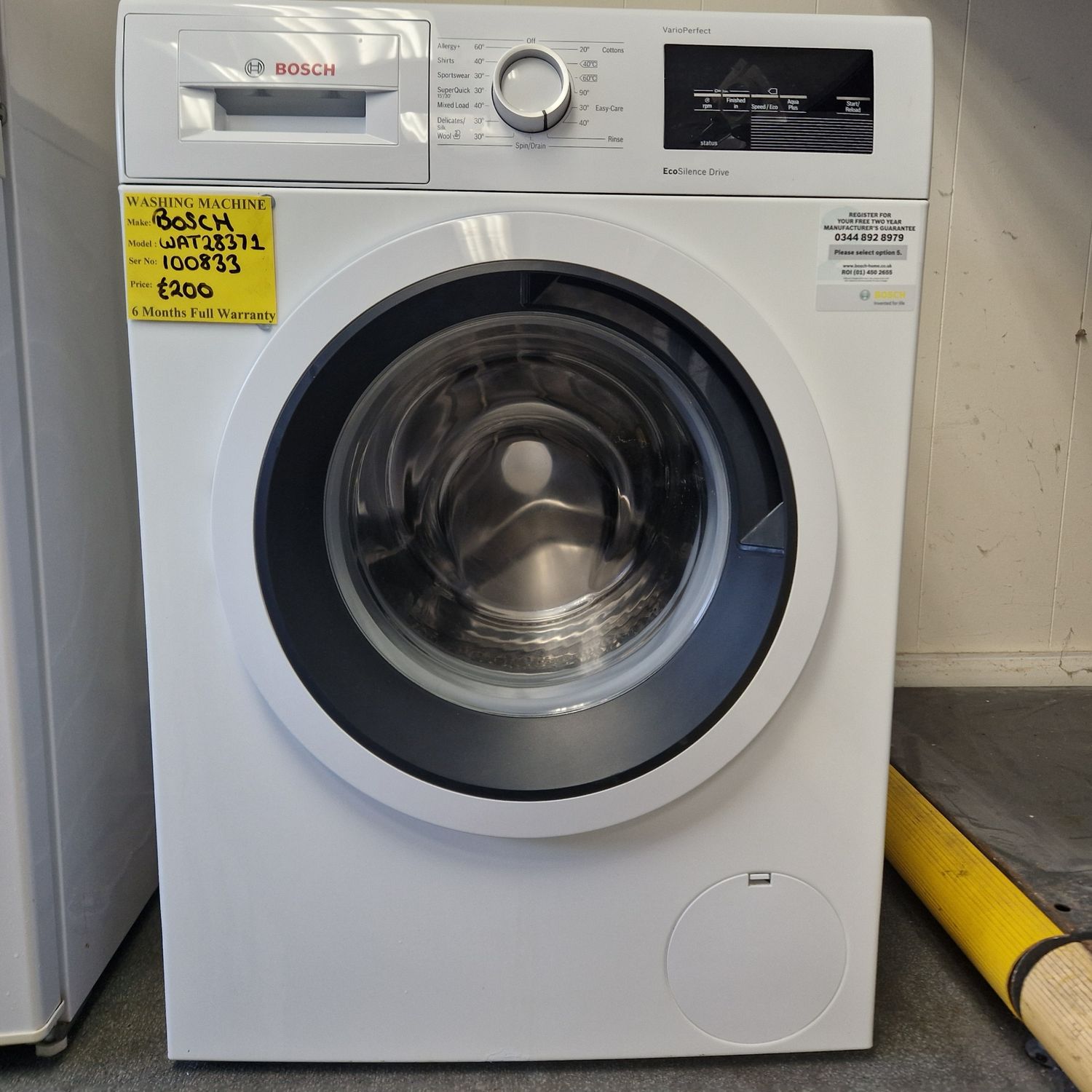 BOSCH TOP OF THE RANGE VARIO PERFECT 9Kg  MODEL WAT28371