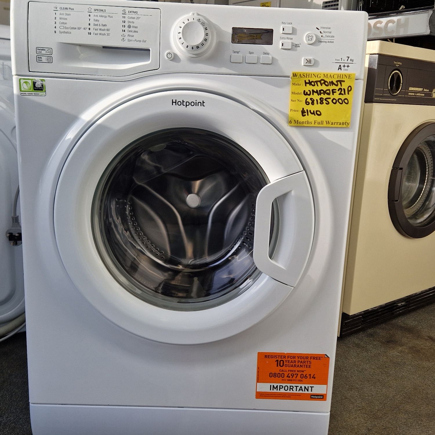 HOTPOINT  7KG A++ RATED WASHING MACHINE MODEL WMAQF721