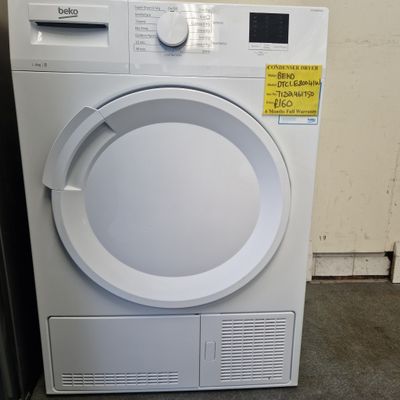 BEKO SENSOR CONDENSER TUMBLE DRYER 8Kg MODEL DTCLE80041W