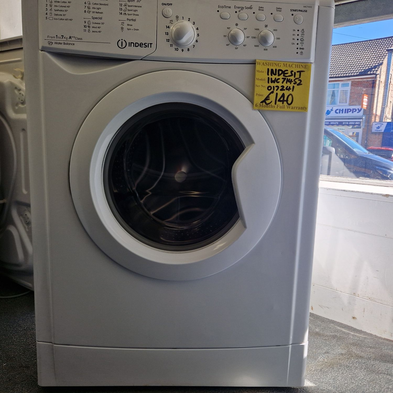 INDESIT  WASHING MACHINE A++ CLASS  RATED 7KG IWC71452