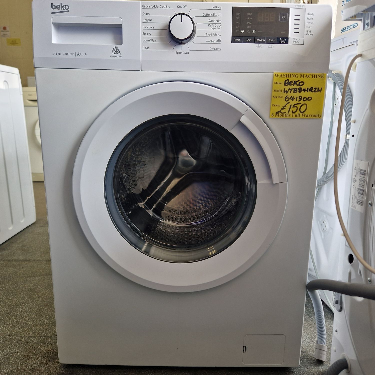 BEKO 8Kg 1400 SPIN WASHING MACHINE AMAZING A+++ RATED MODEL WTB841R