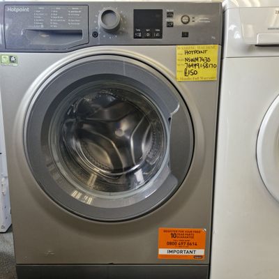 HOTPOINT  GRAPHITE GREY WASHING MACHINE 7KG 1400 SPIN SPEED A++  MODEL NSWM743