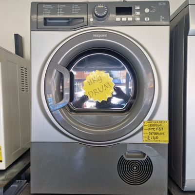 HOTPOINT GRAPHITE GREY 8Kg  CONDENSER TUMBLE DRYER  MODEL  FTCF87