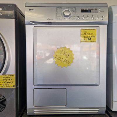 LG SILVER CONDENSER TUMBLE DRYER 7Kg MODEL TD70045E