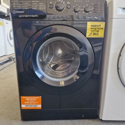 INDESIT BLACK WASHING MACHINE DIGITAL DISPLAY 7KG A CLASS MODEL MTWC71252K