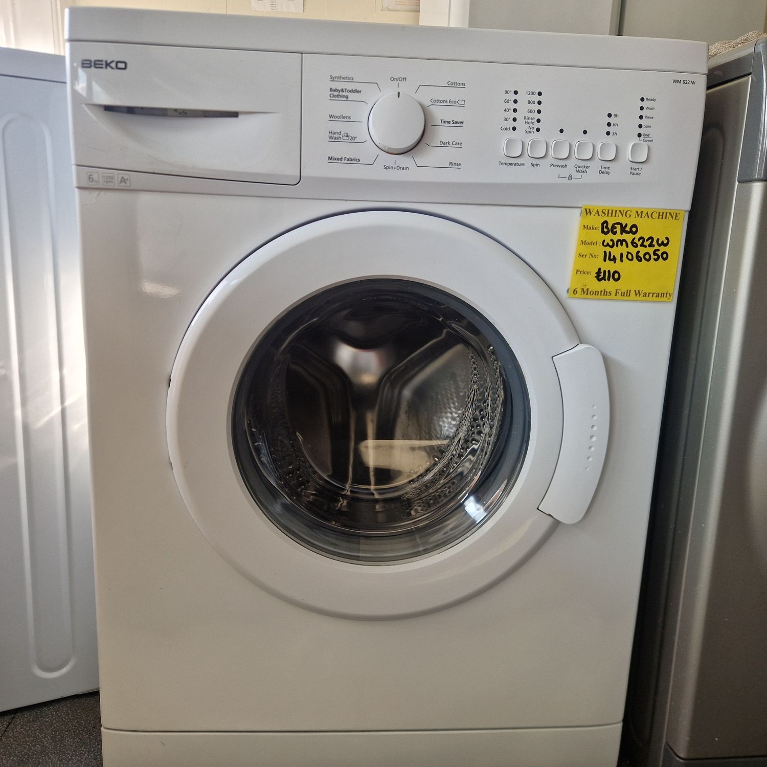 BEKO WASHING MACHINE WM622W&nbsp;6 MONTHS WARRANTY 