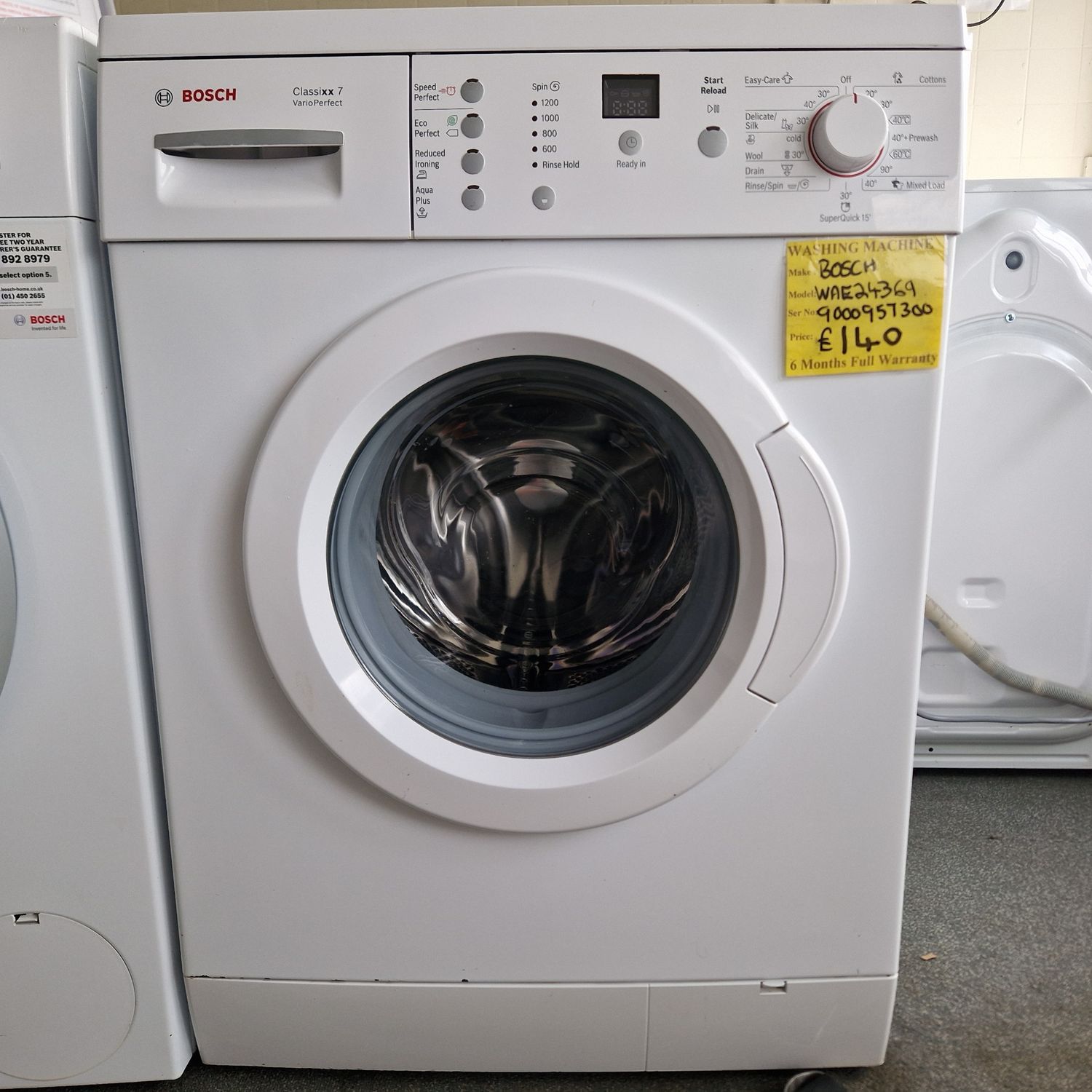 BOSCH CLASSIX 7 WASHING MACHINE 1200 7KG VARIOPERFECT  WAE2436