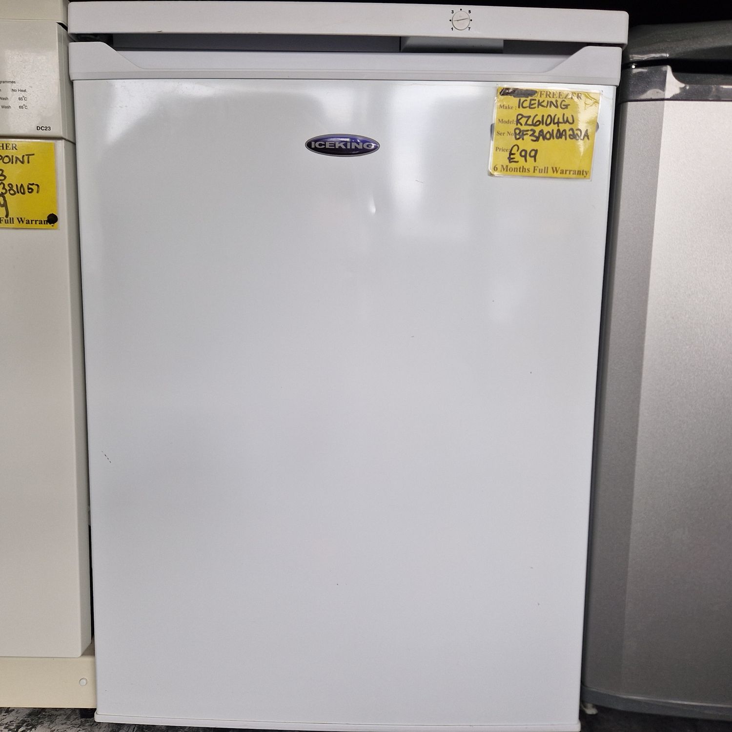 ICEKING UNDER WORKTOP FREEZER 84CM TALL 60CM WIDE MODEL RZ6104W